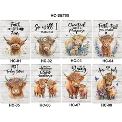 Highland Cow Metal Signs (5