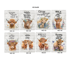 Highland Cow Inspirational Metal Signs (5