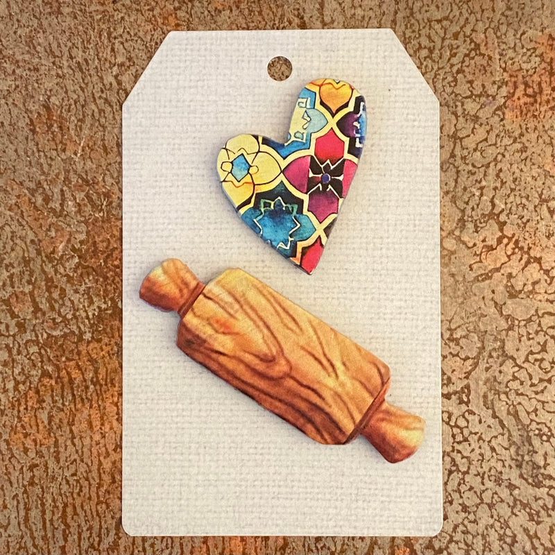 Rolling Pin / Heart Mini Magnet