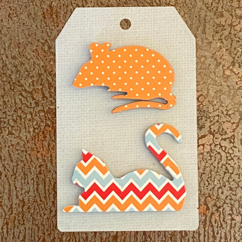 Cat Laying / Mouse Mini Magnets