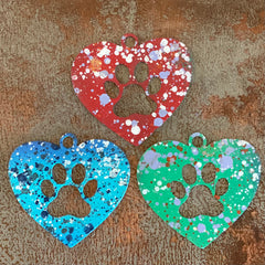Dog Paw Heart Ornament