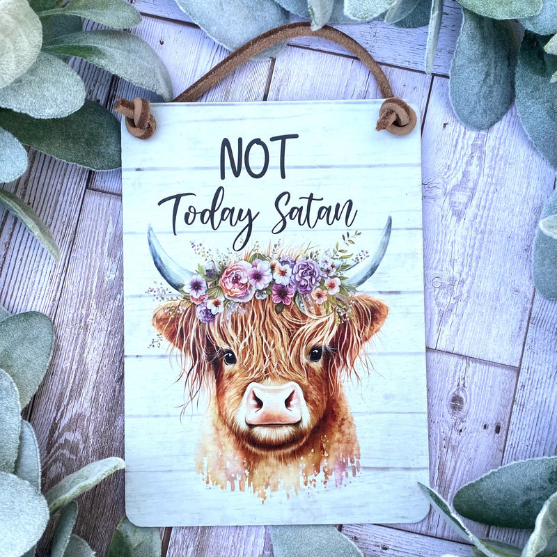 Highland Cow Metal Signs (5"x7")