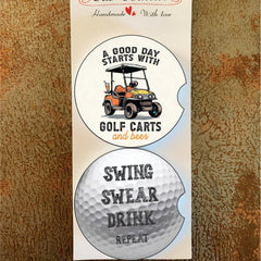 Golf and Beer Car Coaster