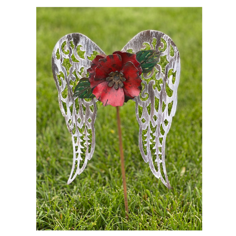 Angel Wings with Poppy Stake