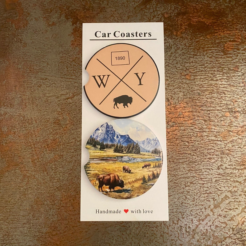 WY Buffalo Scene Car Coaster