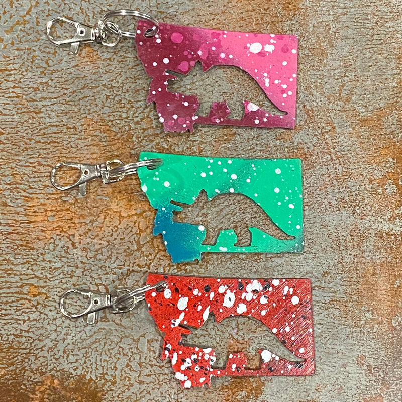 State Triceratops Keychain