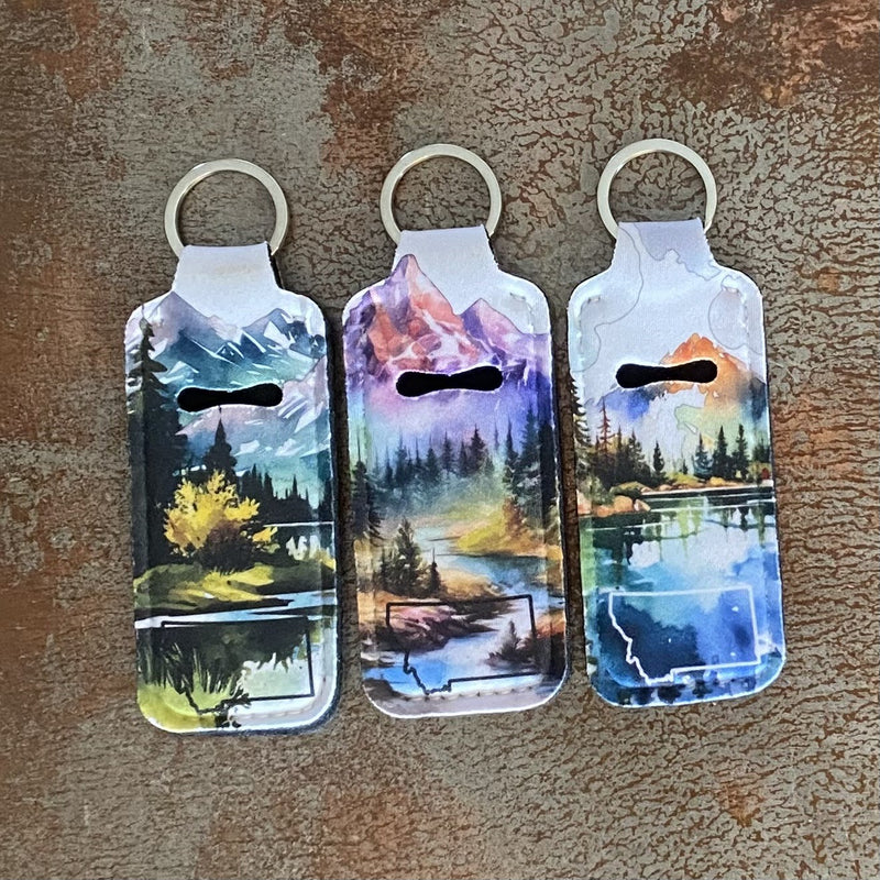Montana Scene Lip Balm Keychain Set