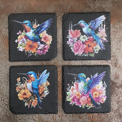 Hummingbird Slate Coaster Set