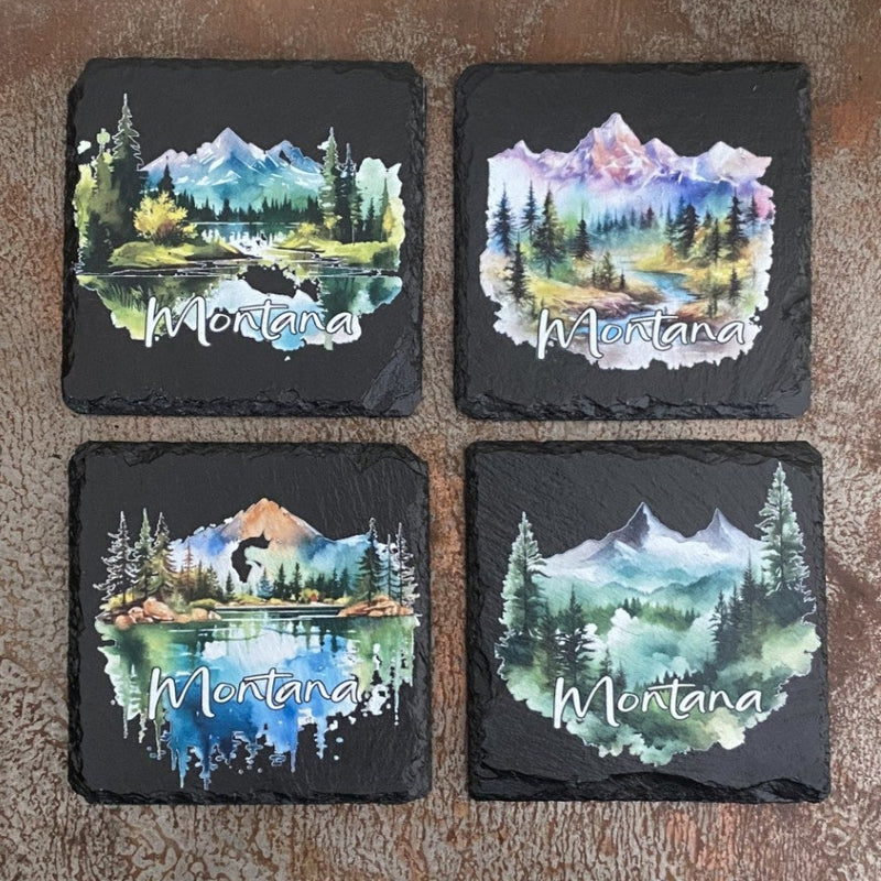 Mountain Scene Slate Coaster