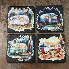 Camping Slate Coaster