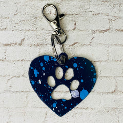 Dog Paw Heart Keychain