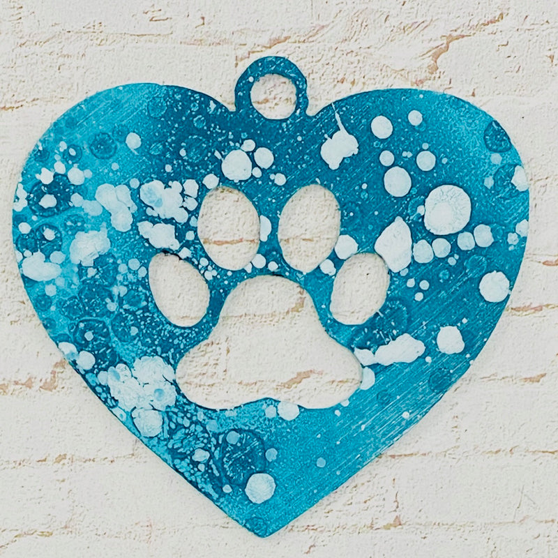 Dog Paw Heart Ornament