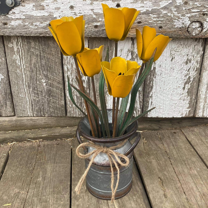 Tulips in a Cream Can